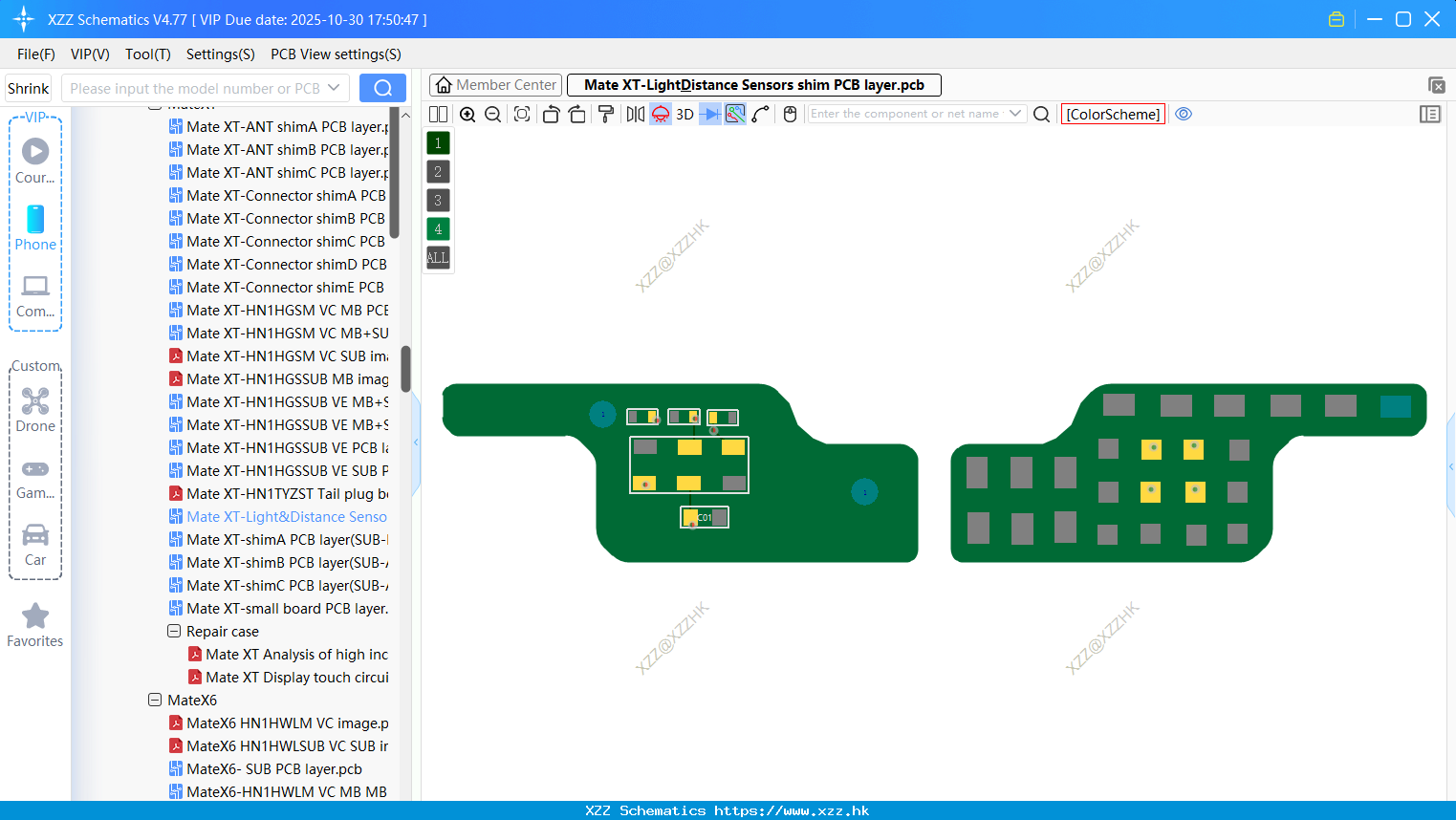 Huawei Mate XT-Light&Distance Sensors Shim PCB Layer
